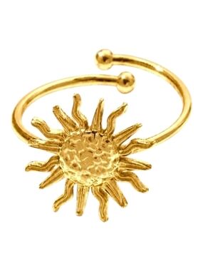 Gold Sunburst Adjustable Ring